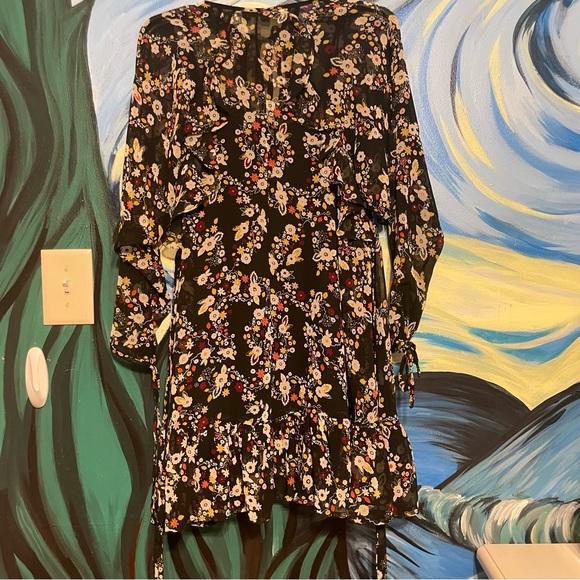 TopShop Black Slip dress with Floral Ruffle Dress - Picture 6 of 12